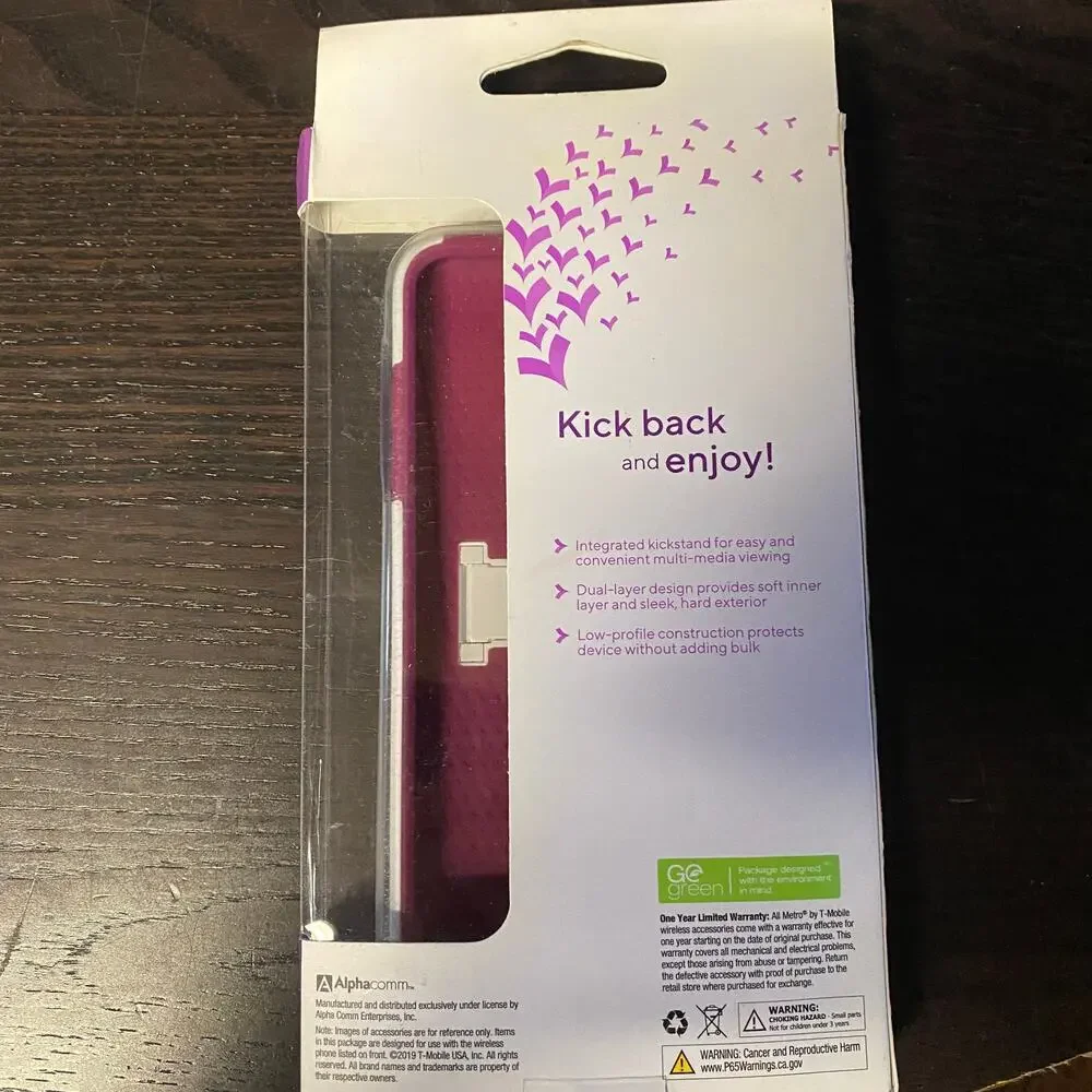 New Metro T-Mobile LG Aristo 3 Kick+ Dual-Layer Protective Kickstand Case White